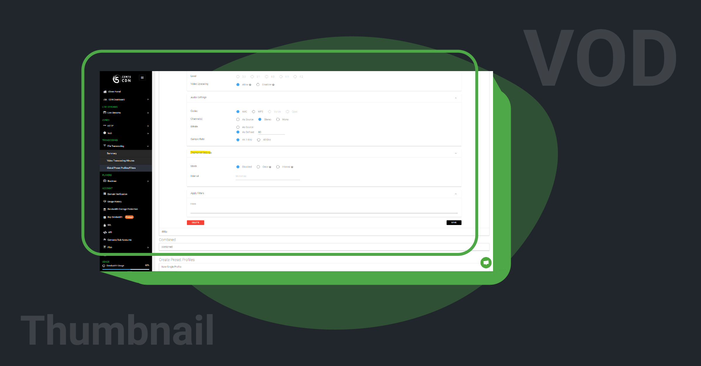 Create thumbnails while VOD file transcoding