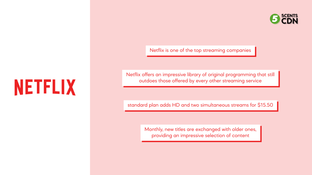 Top streaming companies - Netflix