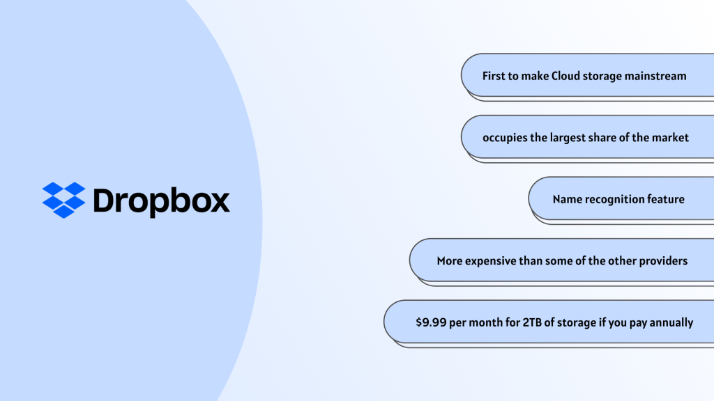 Top cloud storage providers - dropbox