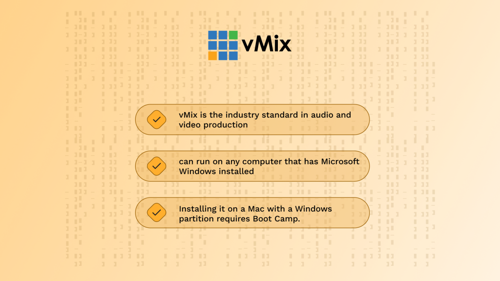 vmix is the industry standard in audo encoding services