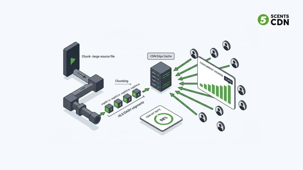 Video segment caching for live streaming — CDN edge delivery for HLS and DASH