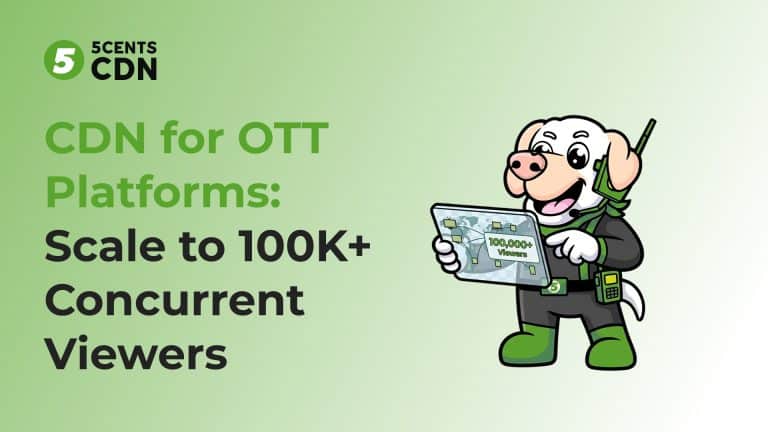 OTT platform CDN architecture diagram — how content delivery network connects encoder to global viewers
