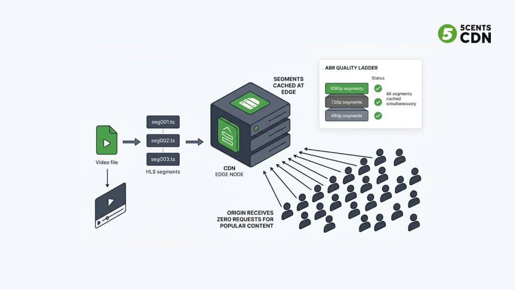 HLS and DASH video segment caching at CDN edge for OTT platform delivery