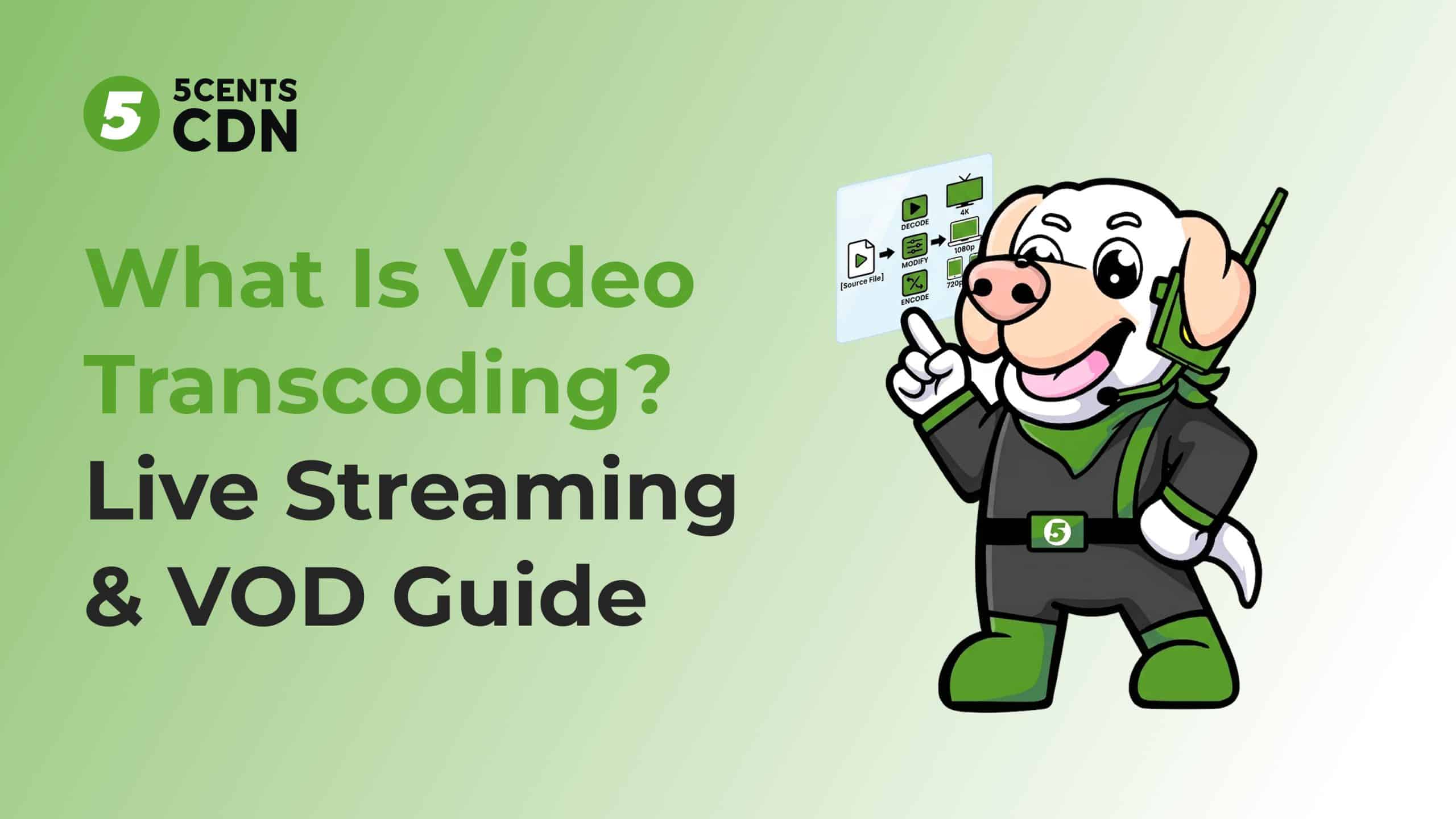 What is video transcoding — how it works for live streaming and VOD by 5centsCDN