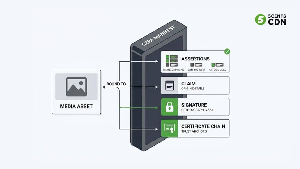 C2PA chain of custody across capture editing transcoding delivery and playback
