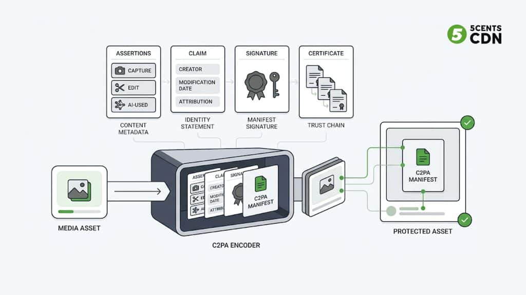 VOD whole asset signing compared with C2PA live CMAF per segment signing