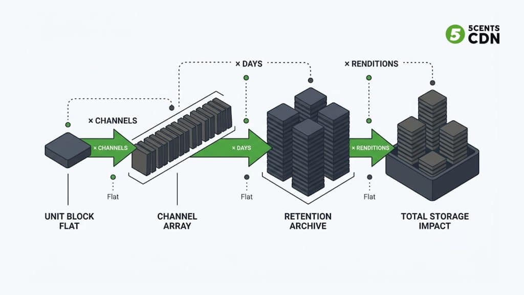 Explanation_Template-3 - 5centsCDN | Video Live Streaming | CDN | Restream Cloud DVR storage scaling by channels retention days and ABR renditions