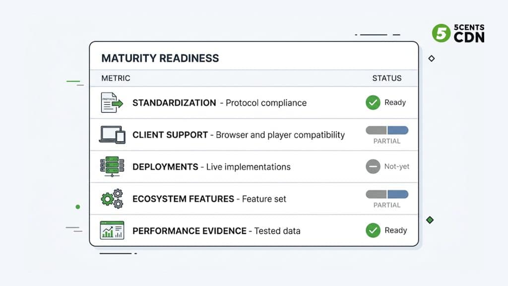 Media over QUIC production readiness across standards players deployments and ecosystem