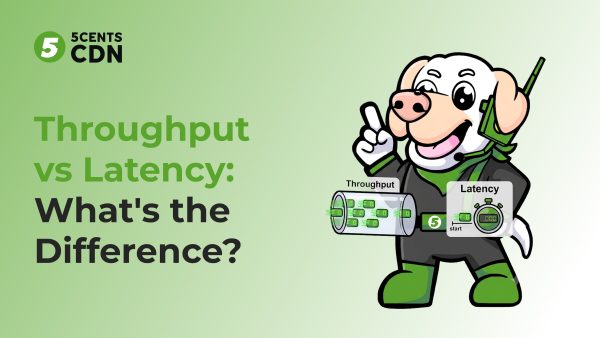 Throughput versus latency shown as pipe width versus travel time for data on a network