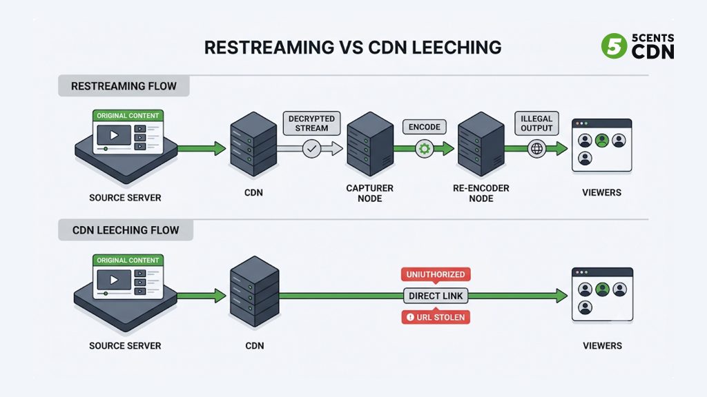 Explanation_Template-1 - 5centsCDN | Video Live Streaming | CDN | Restream Comparison of restreaming and CDN leeching piracy methods