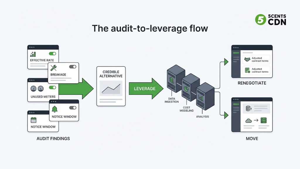 Explanation_Template-2 - 5centsCDN | Video Live Streaming | CDN | Restream Turning audit findings into negotiating leverage: effective rate, breakage, unused features, notice date