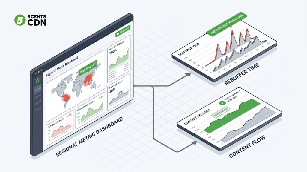 Explanation_Template - 5centsCDN | Video Live Streaming | CDN | Restream Reading regional CDN performance quality metrics separately from engagement to spot a delivery problem