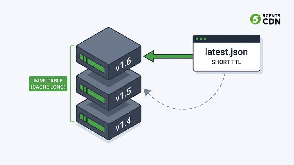 Explanation_Template-1 - 5centsCDN | Video Live Streaming | CDN | Restream Versioned model files cached for a long time with a small latest pointer file cached briefly