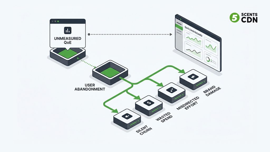 Explanation_Template-1 - 5centsCDN | Video Live Streaming | CDN | Restream How unmeasured poor QoE flows into abandonment, silent churn, wasted acquisition, and brand damage