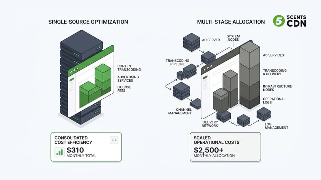 Explanation_Template-2 - 5centsCDN | Video Live Streaming | CDN | Restream Full monthly ad-insertion cost: 5centsCDN 0 all-in vs AWS 0 ad line plus ~