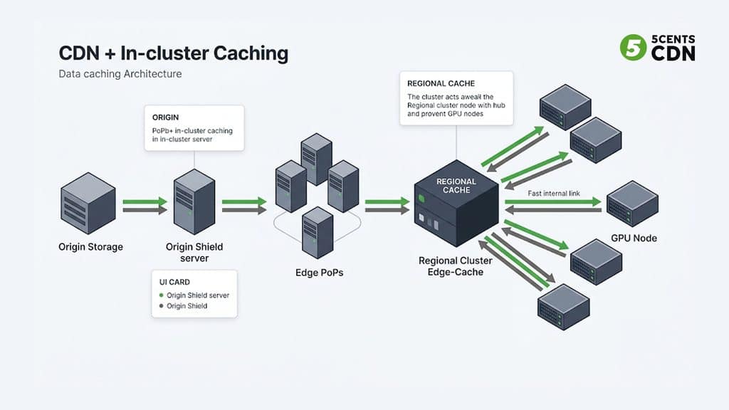 Explanation_Template-2 - 5centsCDN | Video Live Streaming | CDN | Restream The CDN handles the external hop while an in-cluster cache shares the artifact among GPU nodes