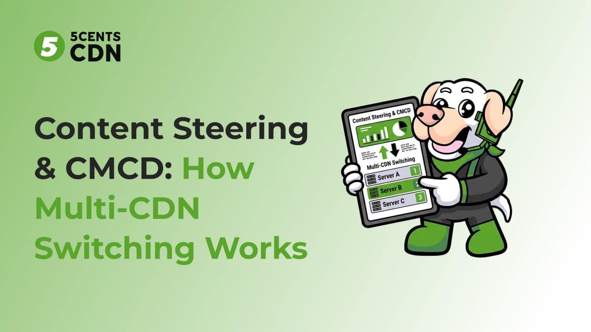 Content steering directing a video player between multiple CDNs via a steering server