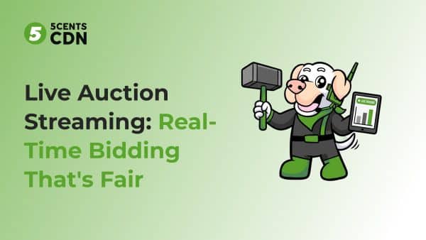 Live auction streamed to in-room and online bidders competing in real time