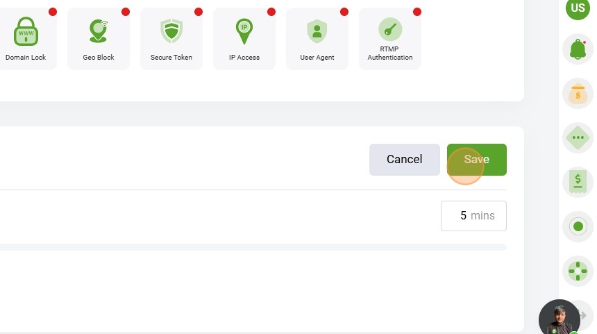  Click on Save to apply the settings.
