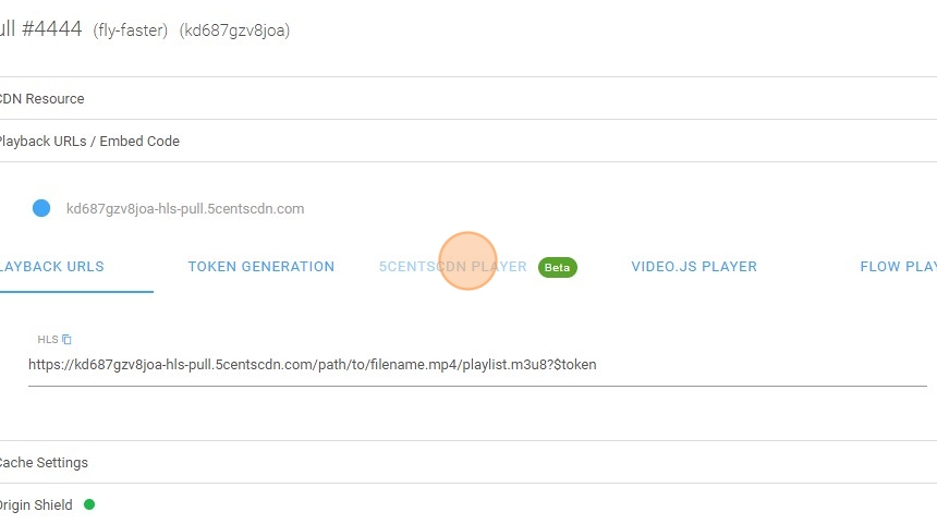 Click on the 5centsCDN Player.